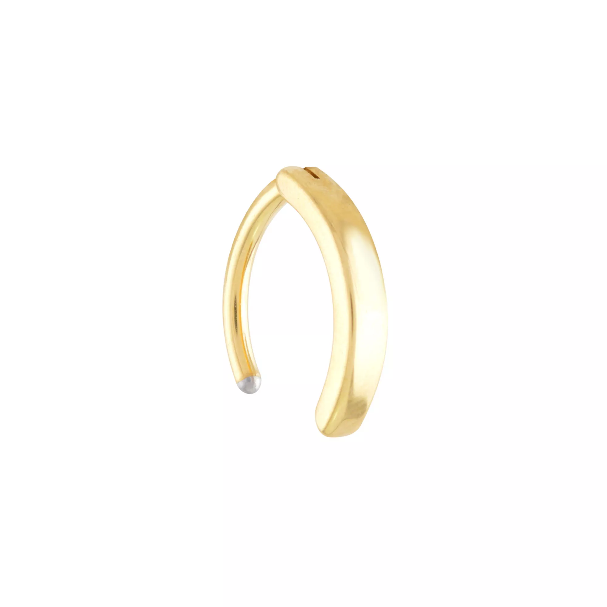 14K Gold-Plated Hinged Hoop Belly Ring - 14 Gauge