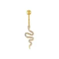 Titanium Goldtone CZ Snake Belly Ring - 14 Gauge at Spencer's