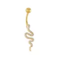 Titanium Goldtone CZ Snake Belly Ring - 14 Gauge at Spencer's