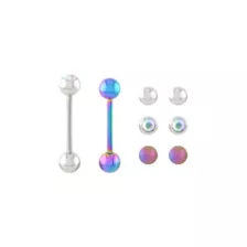 Multi-Color Titanium Barbells with Extra Balls - 14 Gauge at Spencer's
