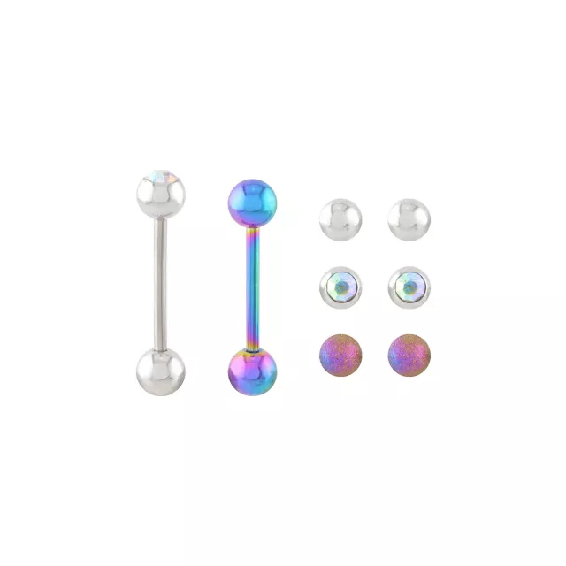 Multi-Color Titanium Barbells with Extra Balls - 14 Gauge at Spencer's