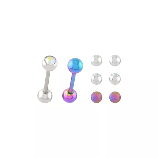 Multi-Color Titanium Barbells with Extra Balls - 14 Gauge at Spencer's