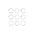 Multi-Pack Pink and Clear CZ Heart Nose Hoops 9 Pack - 20 Gauge at Spencer's