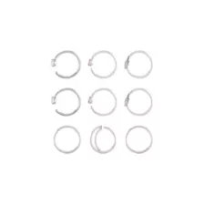 Multi-Pack Pink and Clear CZ Heart Nose Hoops 9 Pack - 20 Gauge at Spencer's