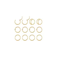 Multi-Pack CZ Goldtone Hoop and Half Hoop Nose Rings 12 Pack - 20 Gauge at Spencer's