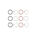 Multi-Pack Red and Black Skull Nose Hoops 12 Pack - 20 Gauge at Spencer's