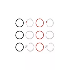 Multi-Pack Red and Black Skull Nose Hoops 12 Pack - 20 Gauge at Spencer's