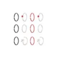 Multi-Pack Red and Black Skull Nose Hoops 12 Pack - 20 Gauge at Spencer's