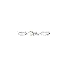 Multi-Pack CZ Aurora Borealis Effect Silvertone Dangle Hoop Nose Rings 3 Pack - 20 Gauge at Spencer's