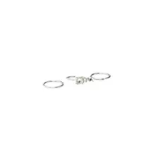 Multi-Pack CZ Aurora Borealis Effect Silvertone Dangle Hoop Nose Rings 3 Pack - 20 Gauge at Spencer's