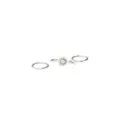 Multi-Pack CZ Aurora Borealis Effect Silvertone Hoop Nose Rings 3 Pack - 20 Gauge at Spencer's