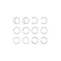 Multi-Pack CZ Silvertone Hoop and Half Hoop Nose Rings 12 Pack - 20 Gauge at Spencer's