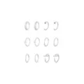 Multi-Pack CZ Silvertone Hoop and Half Hoop Nose Rings 12 Pack - 20 Gauge at Spencer's