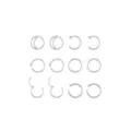 Multi-Pack CZ Silvertone Hoop and Half Hoop Nose Rings 12 Pack - 20 Gauge at Spencer's