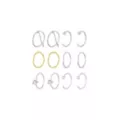 Multi-Pack CZ Flower Silvertone Goldtone Hoop and Half Hoop Nose Rings 12 Pack - 20 Gauge at Spencer's