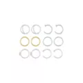 Multi-Pack CZ Flower Silvertone Goldtone Hoop and Half Hoop Nose Rings 12 Pack - 20 Gauge at Spencer's