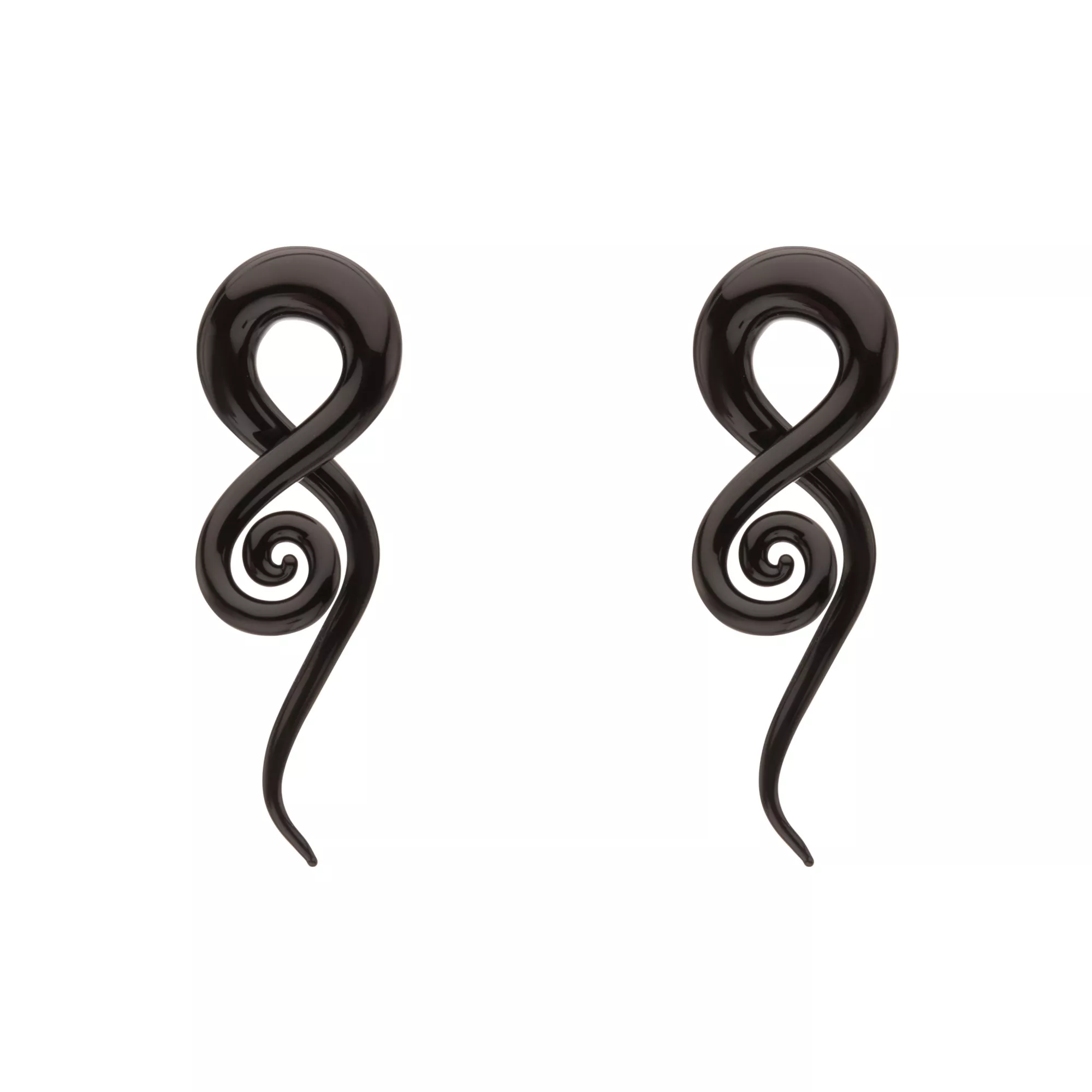 Black Glass Spiral Plugs at Spencer's