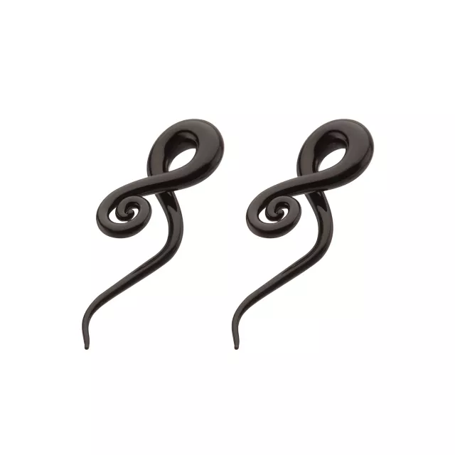 Black Glass Spiral Plugs at Spencer's