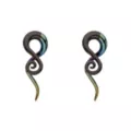 Iridescent Black Glass Spiral Plugs at Spencer's