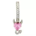 CZ Titanium Devil Heart Dangle Belly Ring - 14 Gauge at Spencer's