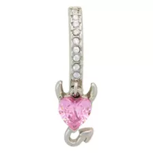 CZ Titanium Devil Heart Dangle Belly Ring - 14 Gauge at Spencer's