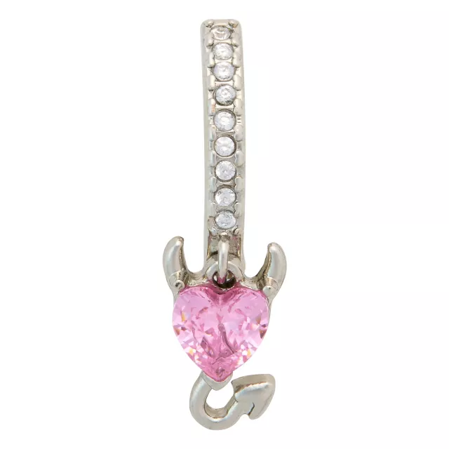 CZ Titanium Devil Heart Dangle Belly Ring - 14 Gauge at Spencer's