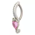 CZ Titanium Devil Heart Dangle Belly Ring - 14 Gauge at Spencer's