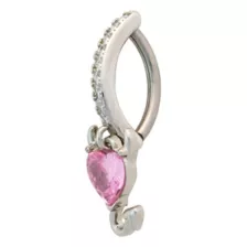 CZ Titanium Devil Heart Dangle Belly Ring - 14 Gauge at Spencer's