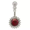 CZ Red Clear Multi-Gem Titanium Belly Ring - 14 Gauge at Spencer's