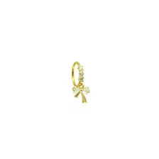 Gold CZ Bow Dangle Hinge Hoop - 18 Gauge at Spirit Halloween