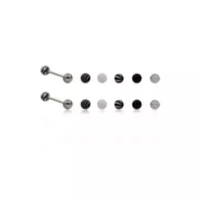 Black and White Matte Barbells with 10 Extra Balls - 14 Gauge at Spencer's