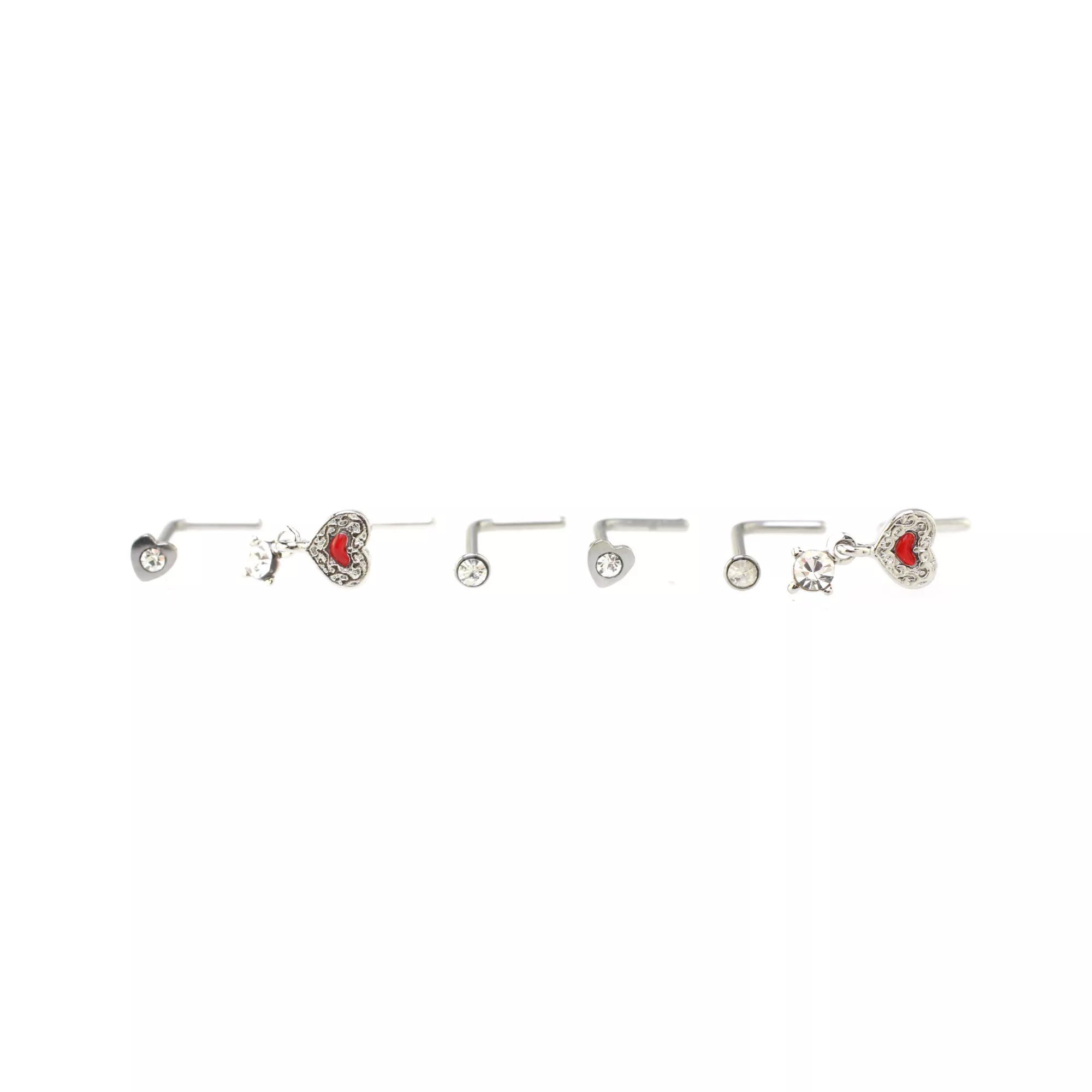 Multi-Pack Red Heart L-Bend Nose Pins 6 Pack - 20 Gauge at Spencer's