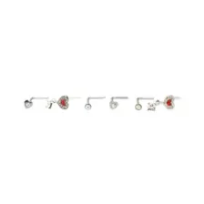 Multi-Pack Red Heart L-Bend Nose Pins 6 Pack - 20 Gauge at Spencer's