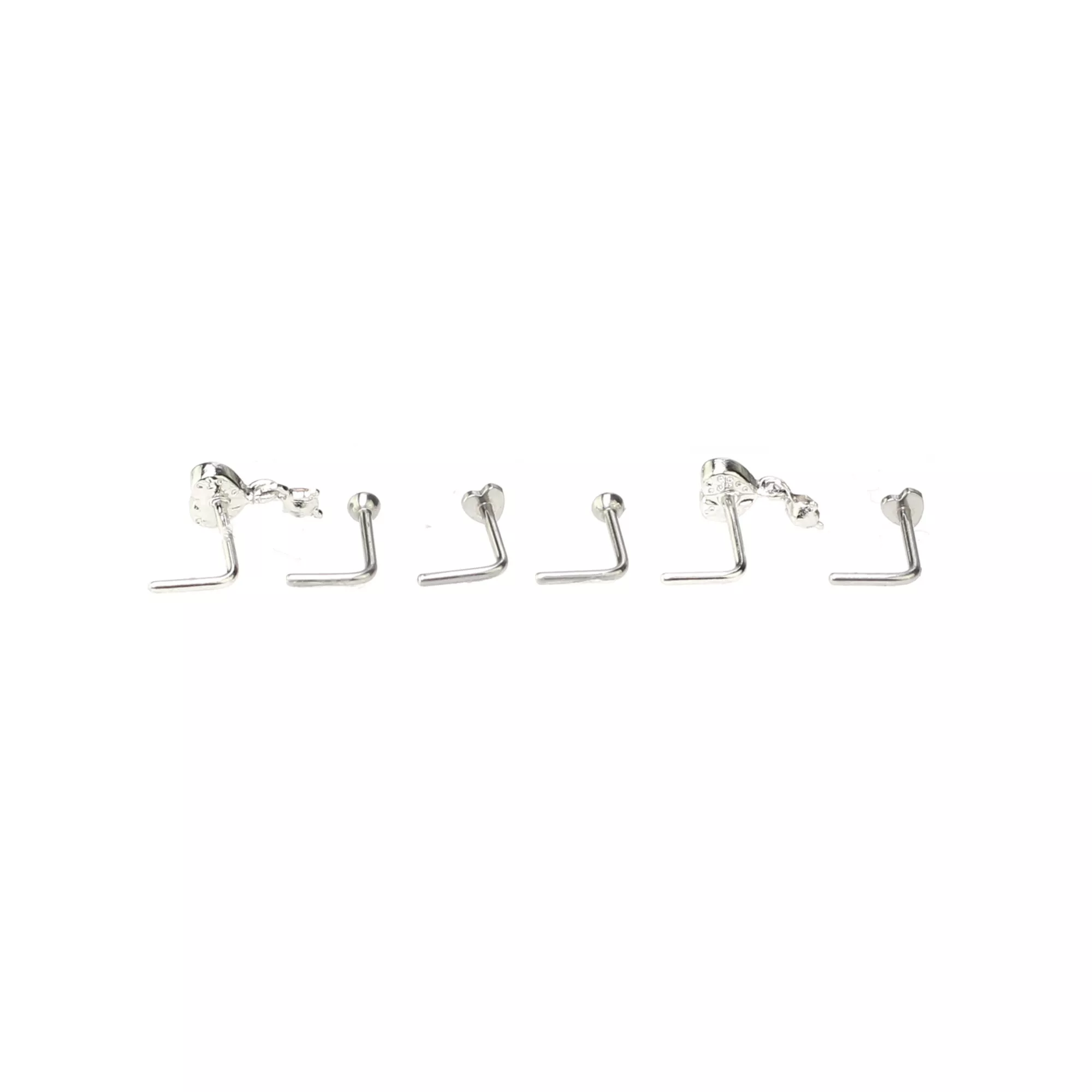 Multi-Pack Red Heart L-Bend Nose Pins 6 Pack - 20 Gauge at Spencer's