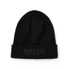 Fuck Off Cuff Beanie Hat at Spencer's