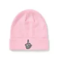 Pink Skeleton Middle Finger Cuff Beanie Hat at Spencer's