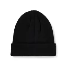 Black Lace-Up Cuff Beanie Hat at Spencer's