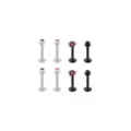 Multi-Pack Black and Pink Star Labret Pins 8 Pack - 16 Gauge at Spencer's