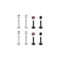Multi-Pack Black and Pink Star Labret Pins 8 Pack - 16 Gauge at Spencer's