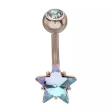 Vitrail Light CZ Star Belly Ring - 14 Gauge at Spencer's