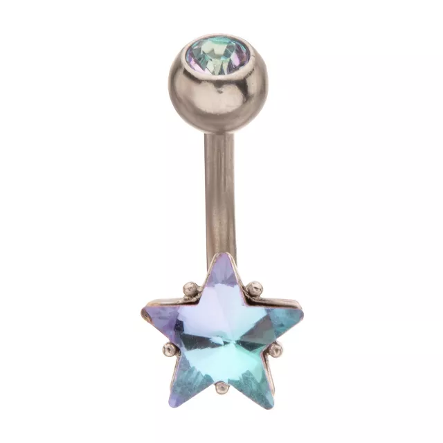 Vitrail Light CZ Star Belly Ring - 14 Gauge at Spencer's