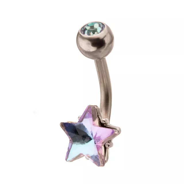 Vitrail Light CZ Star Belly Ring - 14 Gauge at Spencer's