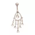 Silver CZ Teardrop Cluster Belly Ring - 14 Gauge at Spencer's