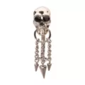 Silver Titanium Skull Chain Dangle Belly Ring - 14 Gauge at Spencer's