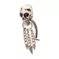 Silver Titanium Skull Chain Dangle Belly Ring - 14 Gauge at Spencer's