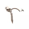 Silver Titanium Skull Chain Dangle Belly Ring - 14 Gauge at Spencer's