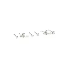 Multi-Pack Silvertone Pearl Effect Pin Nose Rings 6 Pack - 20 Gauge at Spencer's