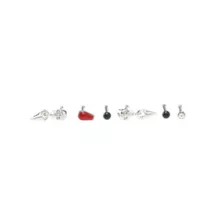 Multi-Pack CZ Skull Coffin Pin Nose Rings 6 Pack - 20 Gauge at Spencer's