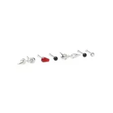 Multi-Pack CZ Skull Coffin Pin Nose Rings 6 Pack - 20 Gauge at Spencer's