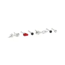 Multi-Pack CZ Skull Coffin Pin Nose Rings 6 Pack - 20 Gauge at Spencer's